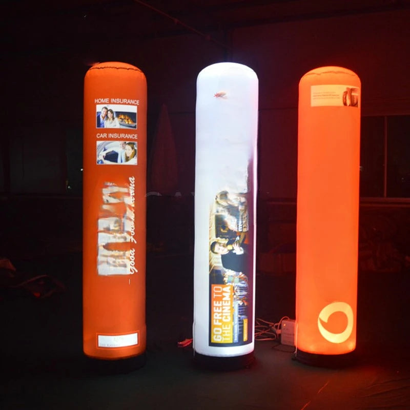 Events Advertising Promotion Customized Inflatable Column Tube LED Pillar LED Tube Glow in the Dark with LED Light for