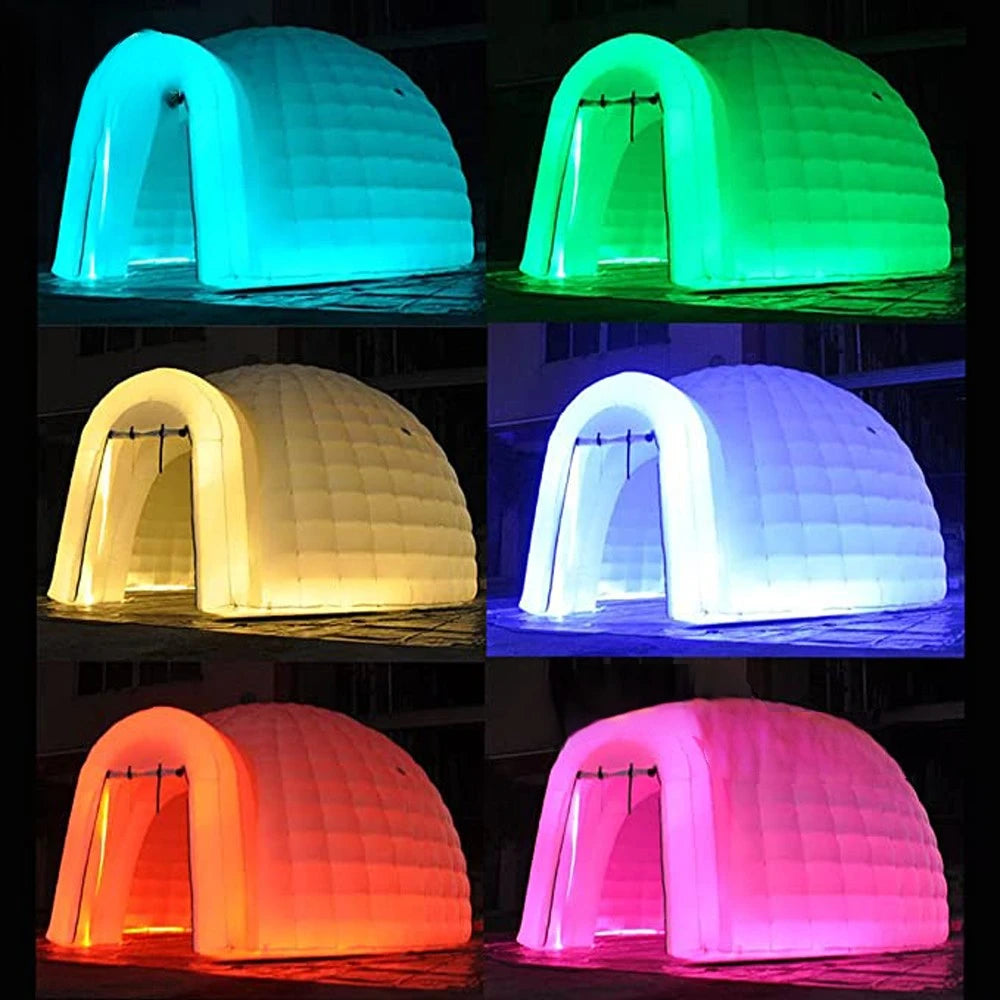 Wedding Exhibition Oxford 16.4ft Inflatable Igloo Dome Tent With Air Blower And Led Lights House Yurt For Outdoor Event Party