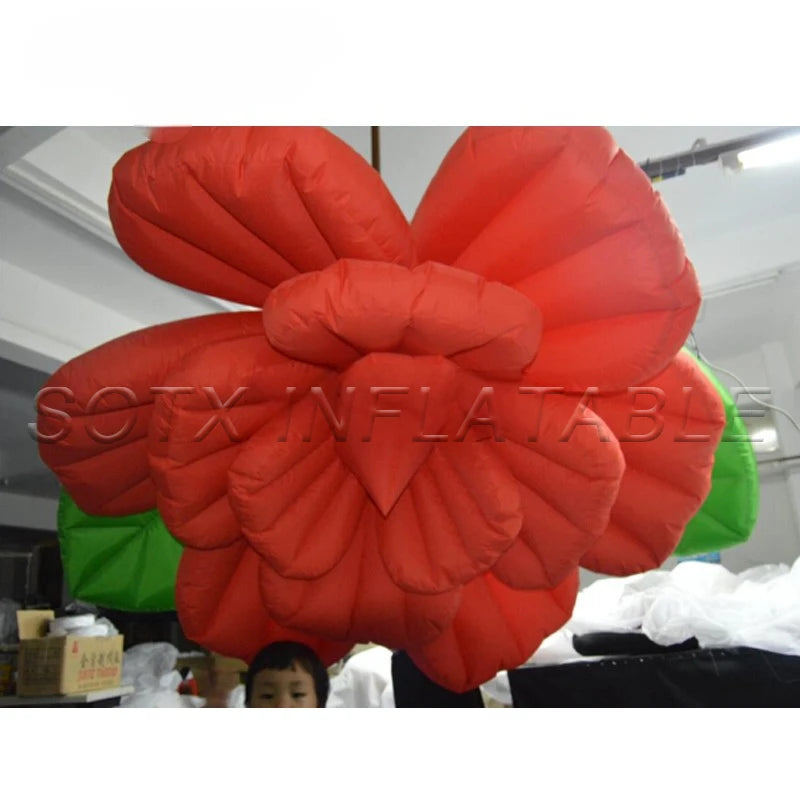 Party Event Bar 1.5/2m Giant Inflatable Flower Decoration Hanging Inflatable Red Rose Flower Wedding