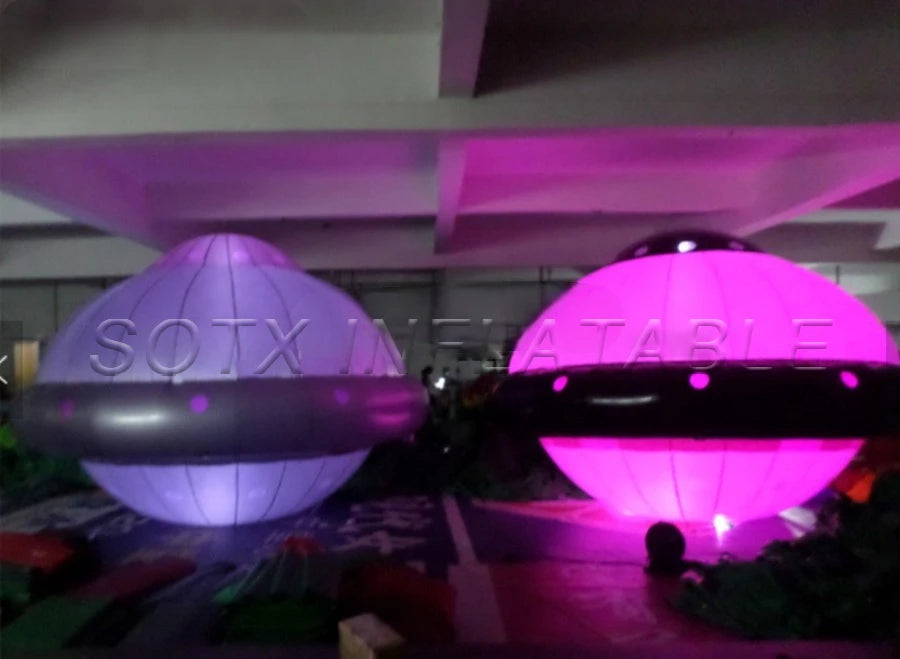 Event Library Decoration Brand New Portable Lighting Inflatable UFO Replica With Led Lights For School