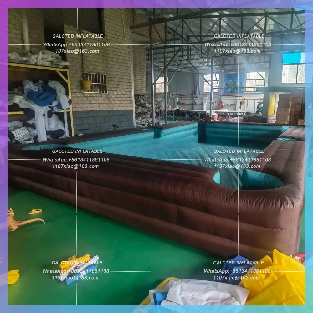 Inflatable Snooker Football Pool Table 9x6m Outdoor  Inflatable Human Soccer Billiards Sports Field For Coporate Events Game