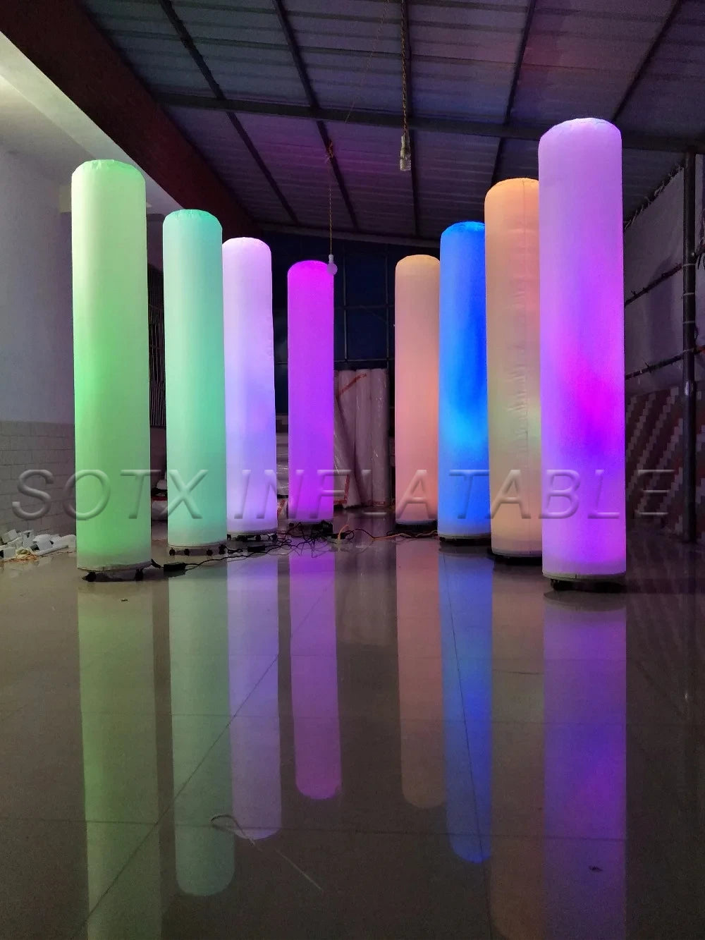Party Night club bar Inflatable Led Decoration Ground Inflatable Lighting Decor Column Glowing Pillars for Wedding Event