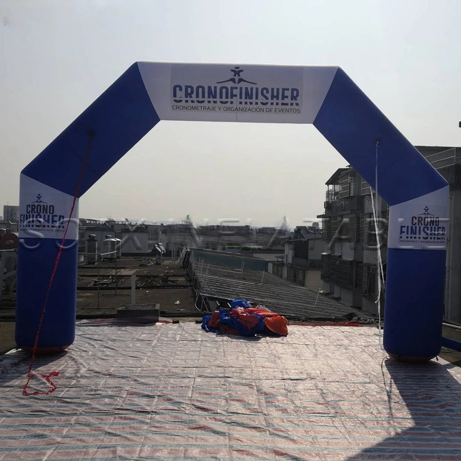 Logo/Event On Sale Cheapest Angle Arch Balloon Inflatable Billboard Archway In Blue and White With
