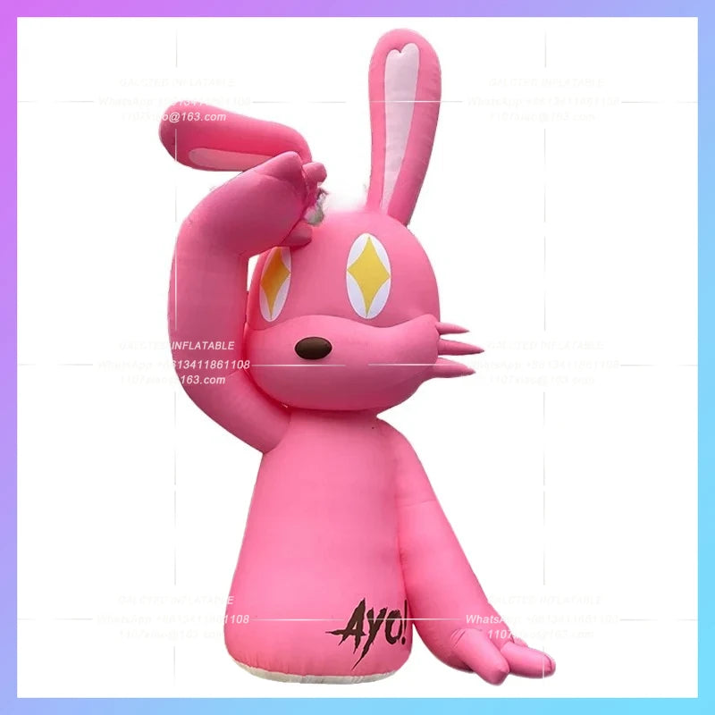 rabbits lucky animal doll Pink inflatable giant rabbit music concert decoration balloon