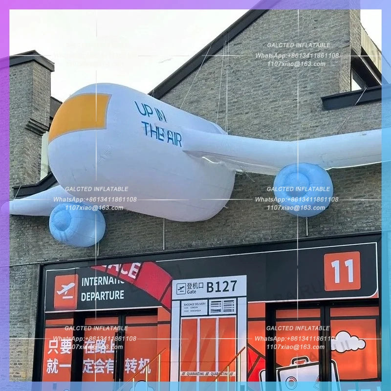 blow cartoon flight doll Giant inflatable airplane air building outdoor advertising decoration
