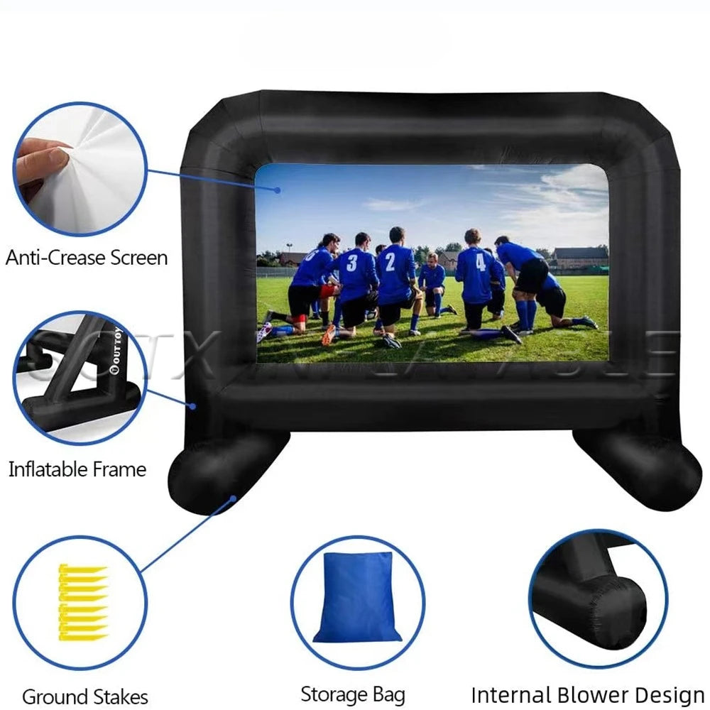 with blower for family Outdoor Inflatable movie screen advertising inflatable cinema projection screen best sale