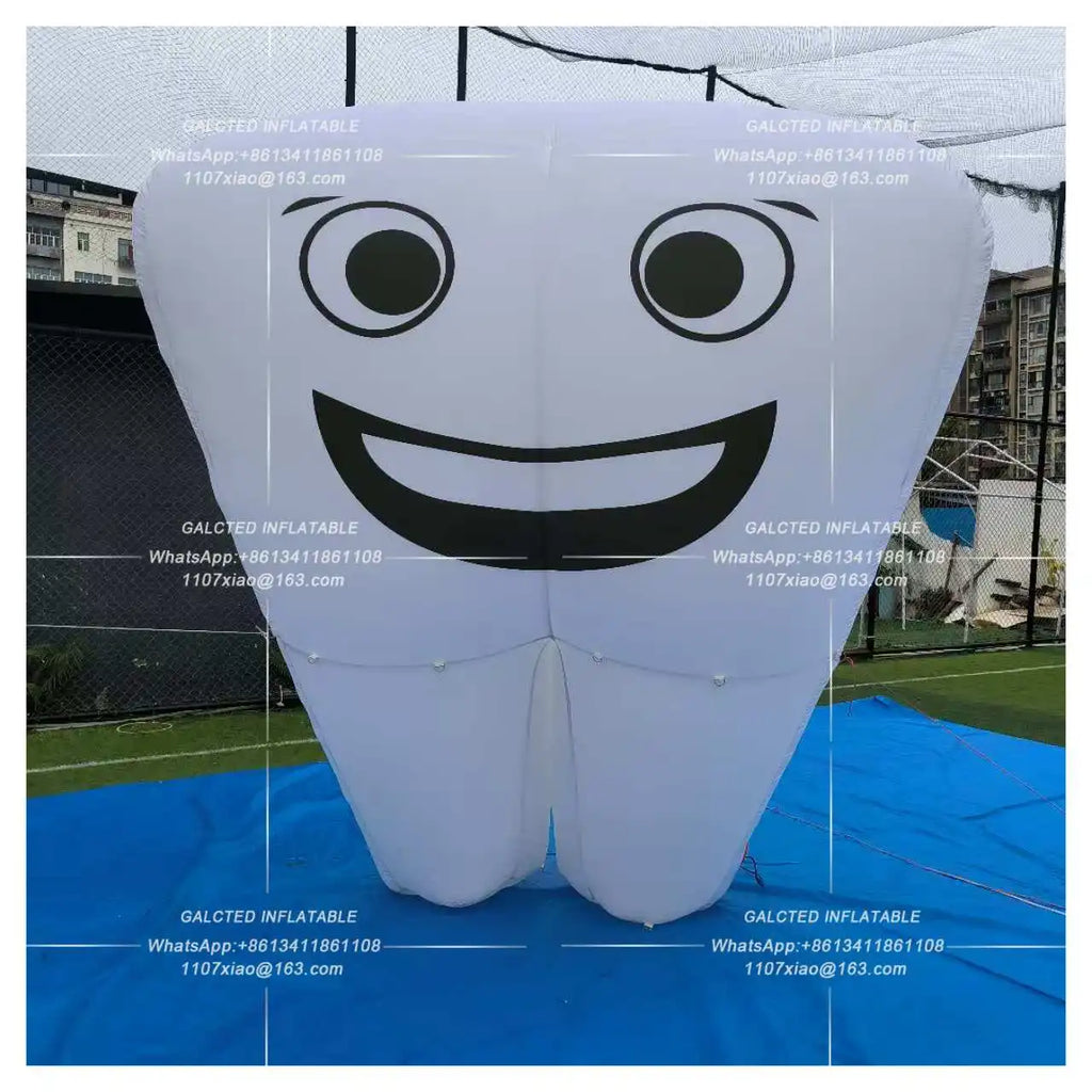 Inflatable Smiling Tooth With Blower Giant Outdoor Advertising Event Display And Birthday Party Decoration