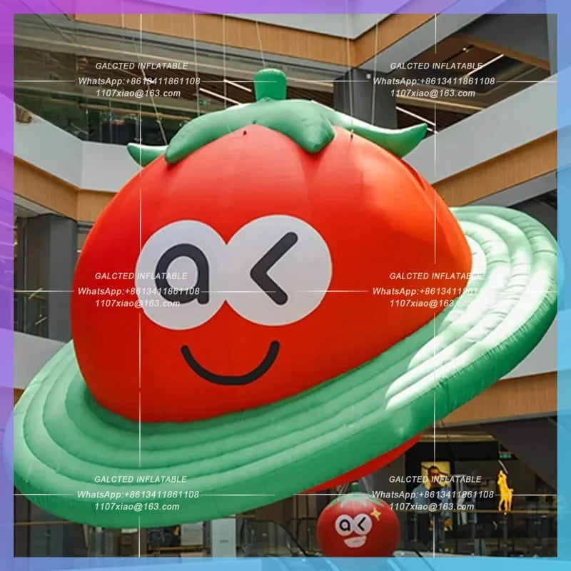 mall atrium farm courtyard party Inflatable tomato model lights advertising placement lighting layout