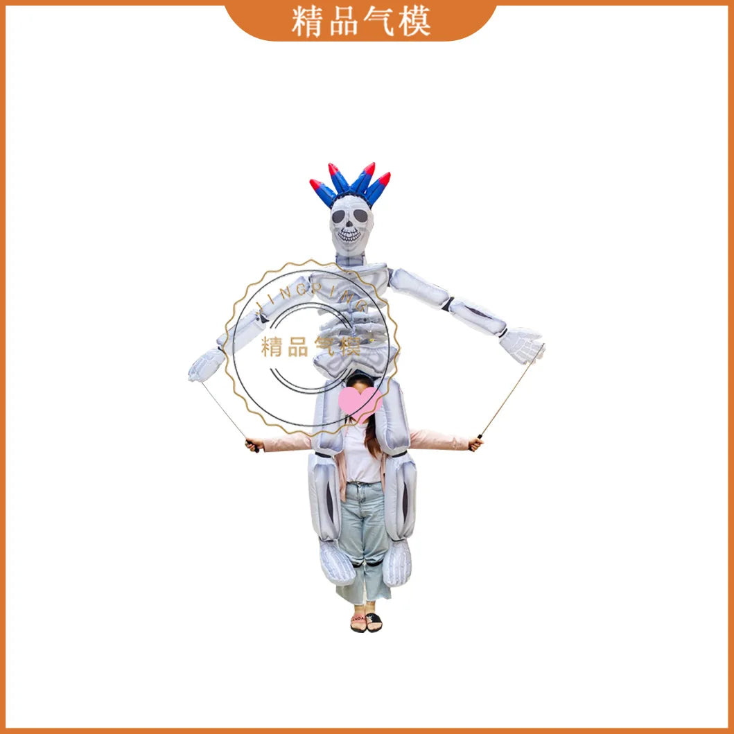 Inflatable Walking Skeleton Clown - Customizable Prop for Halloween, Events, and Theme Parks