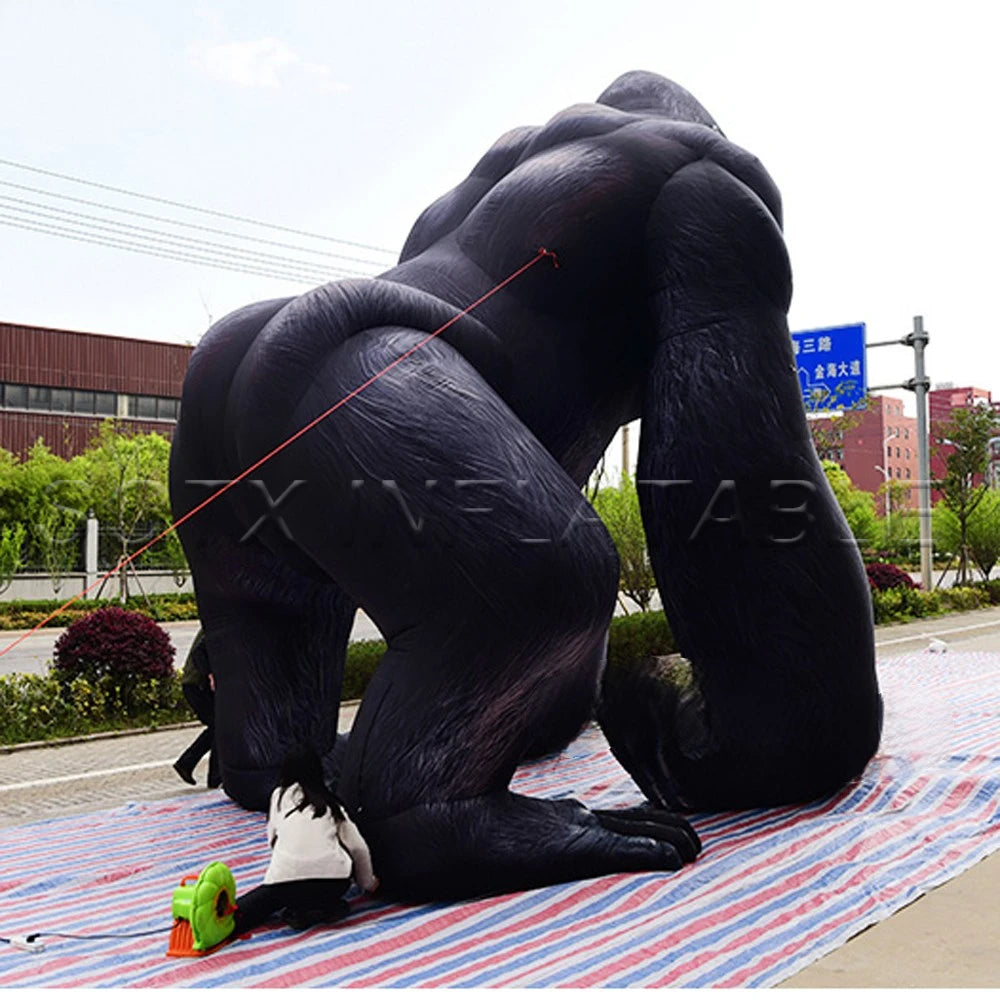 Gorilla For Festival Outdoor Event Giant Black Gorilla Inflatable Customized 6m High Huge Inflatable