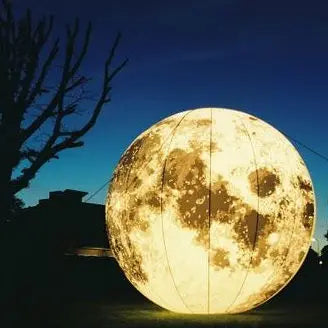 Yellow Giant Inflatable Moon Model with LED Light Large Romantic Balloon for Party Wedding Valentine Day Stage Decoration