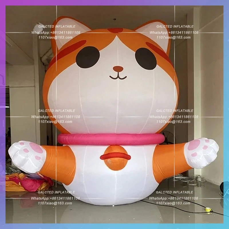 Orange Cat model hugs Inflatable cartoon Bell half-length Cat Healing Mall Pet Festival photogenic props