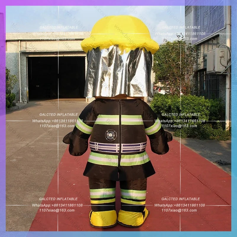 Inflatable Fireman Costume Fireman 2.2m High  Walking Costume For Events Inflatable Costume-Inflatable Toy