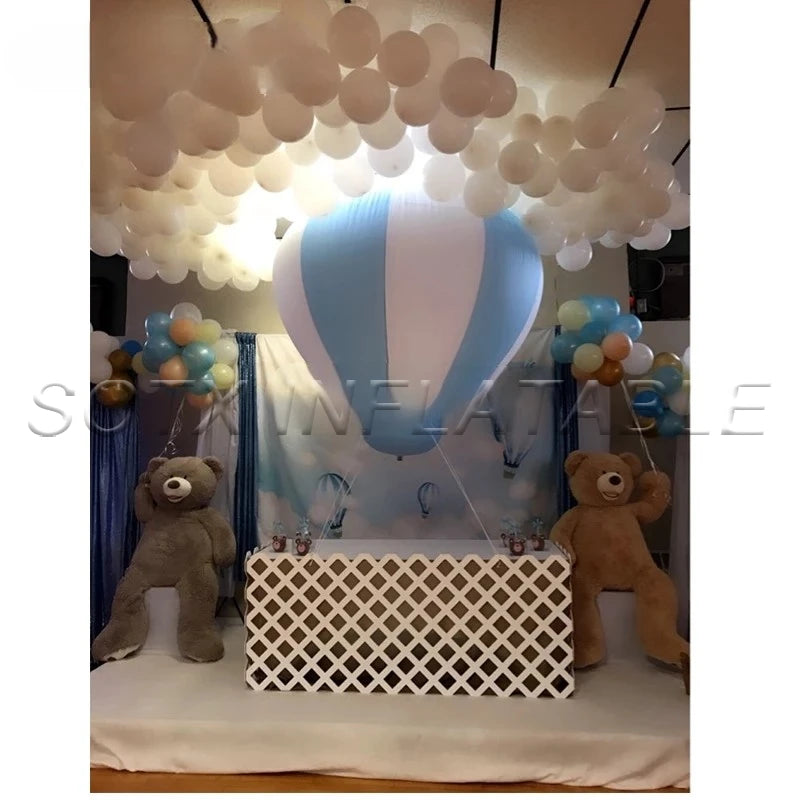 Birthday Party Decor 3/5ft Large Inflatable Hot Air Balloon PVC Inflatable Strips Balloon with Frame for Advertising Event