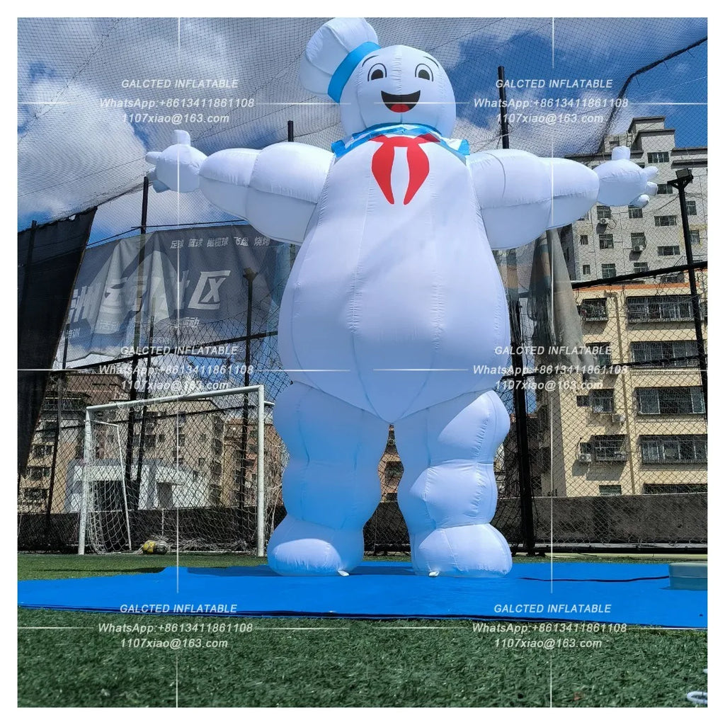 Inflatable Marshmallow Man With Blower Giant Outdoor Advertising Display For Event And Promotion