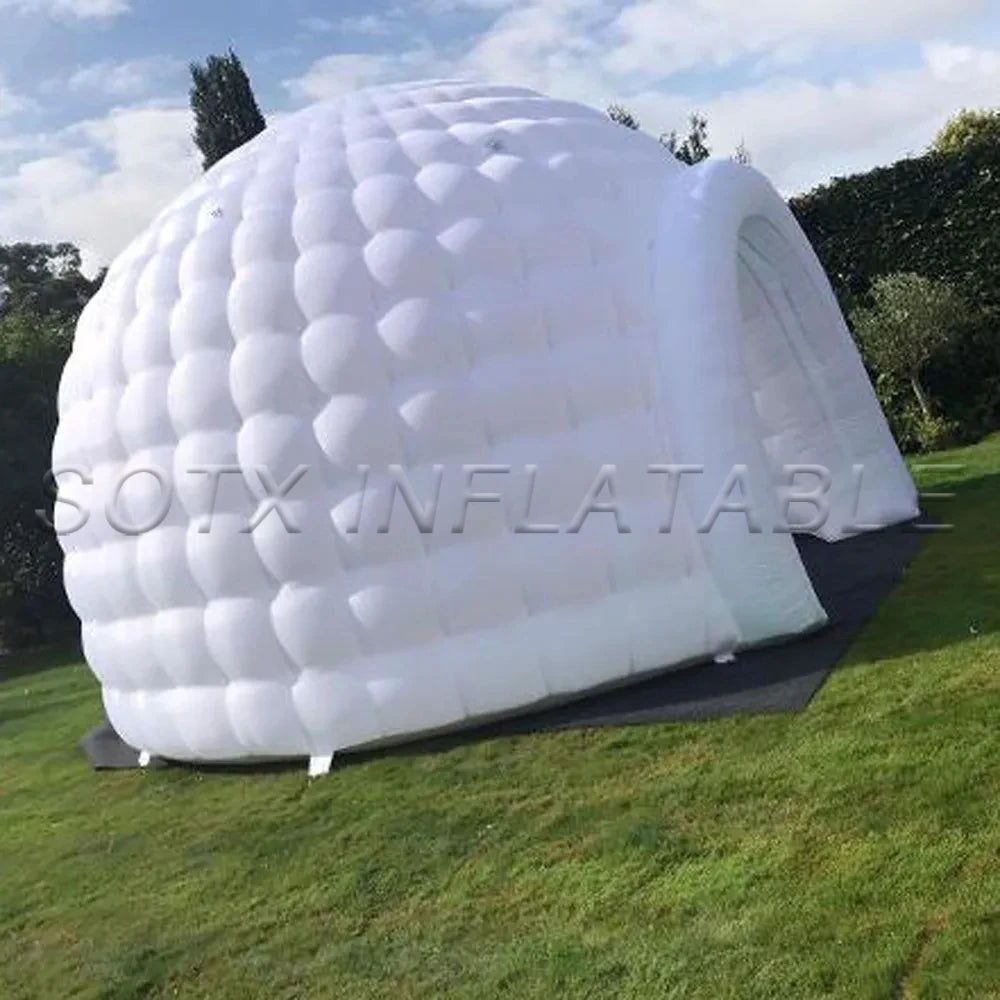 Exhibition Business Inflatable Igloo Dome Tent 5Md LED Lighting With Air Blower White Structure Workshop For Event Party Wedding