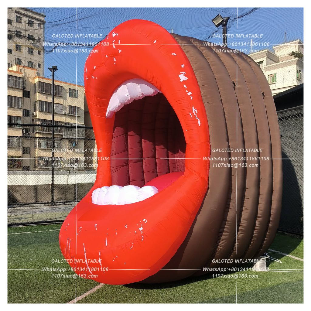 Inflatable Giant Smiling Mouth With Blower Giant Outdoor Advertising Event Display And Carnival Decoration
