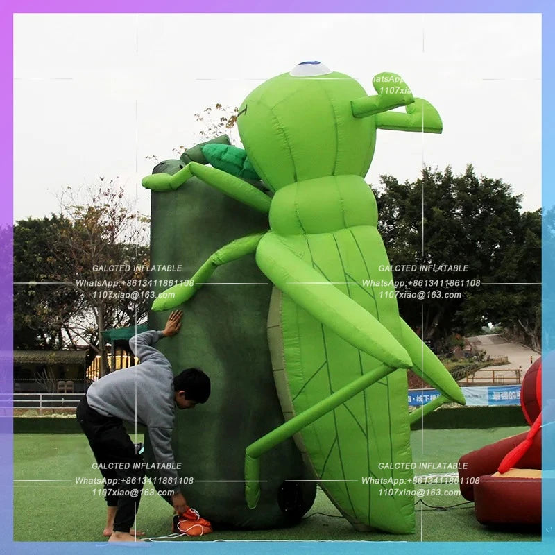 Inflatable Grasshopper Decorations Customized 2.7x3m Big Inflated Cartoon Toys For Party Event Home Decoration-Toys