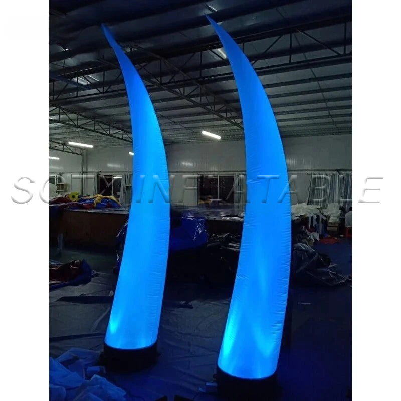 Party Events Show Decor 2m/2.5m/3m Led Inflatable Cone Model Inflatable Pillar Inflatable Tusk Decoration for Wedding