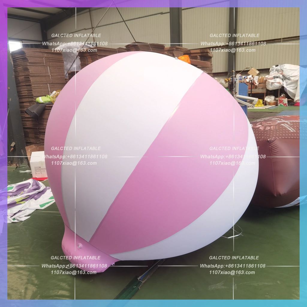 3/5ft PVC Inflatable Hot Air Balloon with Stripes for Advertising, Events, Parties, or Birthday Decoration