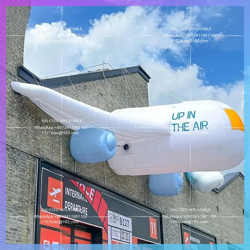 blow cartoon flight doll Giant inflatable airplane air building outdoor advertising decoration