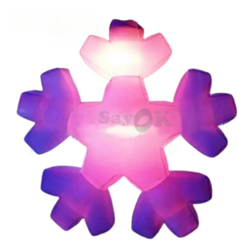 Inflatable Hanging Snowflakes Decorations with Lights Inflatable Glowing Snowflakes Decoration for Christmas Party Events