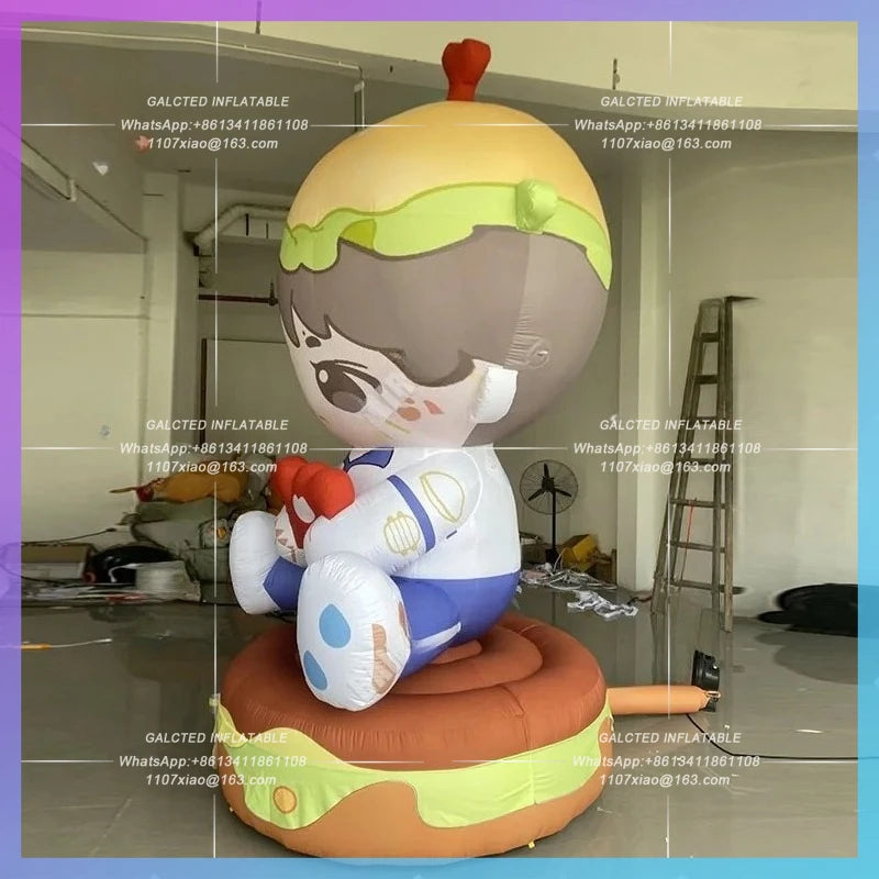 Star Idol fans will come to the aid Inflatable cartoon hamburger model of the airport pick-up concert punch card photo props