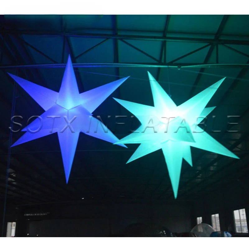 Event Bar Advertising Show Giant Inflatable Star Decorations Inflatable Hanging Star with Remote Controller Air Blower for