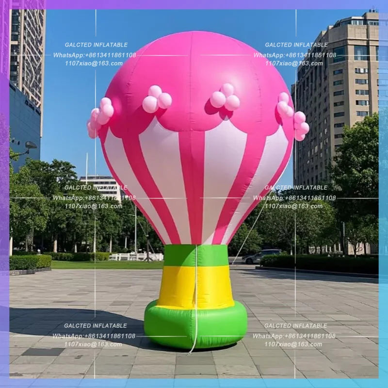 inflatable hot air balloon pink Park picnic grassland decoration 4m giant cartoon building decoration prop with air blower