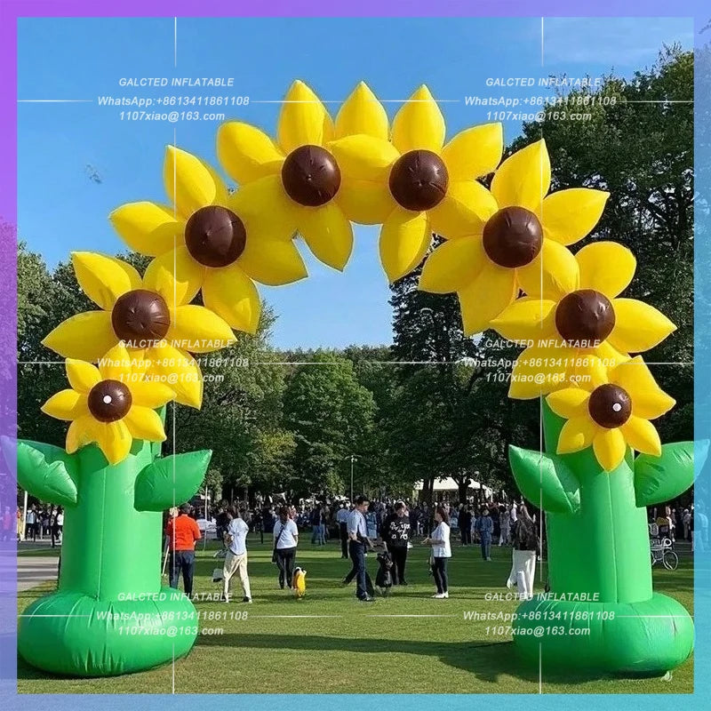yellow ballon chrysanthemum 3X4M inflatable sunflower arch outdoor park advertising decoration