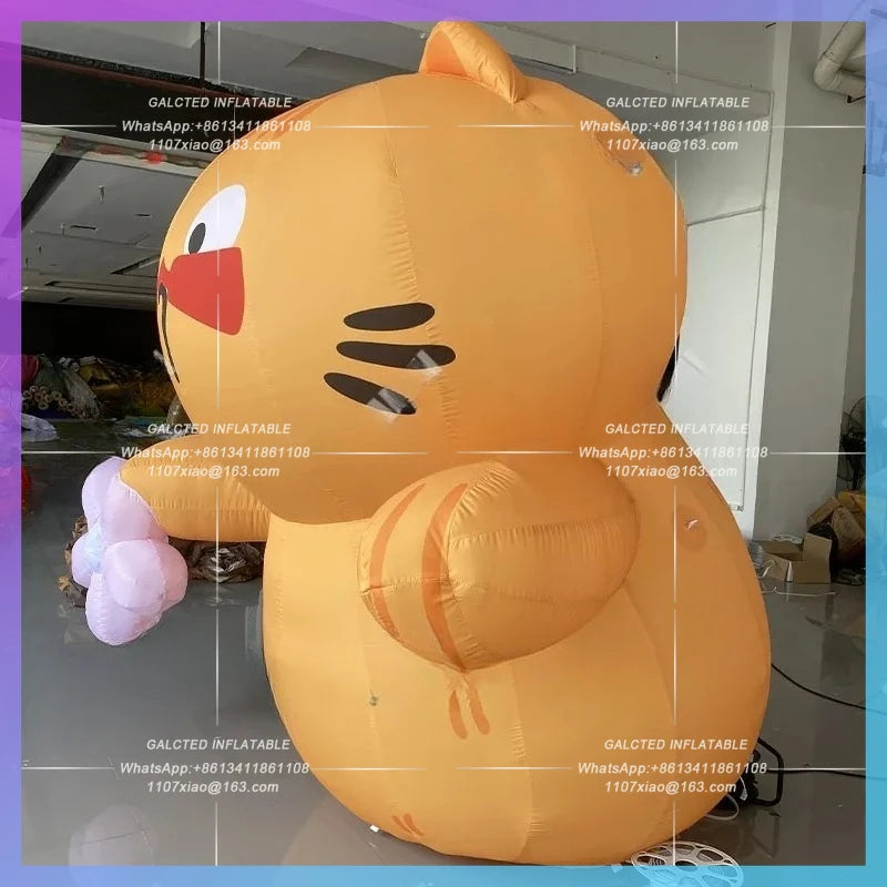 take flower cat cute festival bar Inflatable cartoon orange cat model stage concert lighting advertising props
