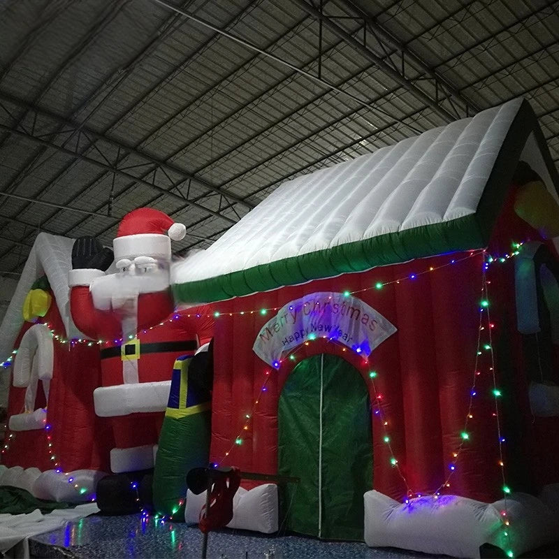 Meters/29.5ft Inflatable Giant 9x4x4 Christmas House With Santa Claus Inflated Xmas Villa Inflatable Christmas - Toys