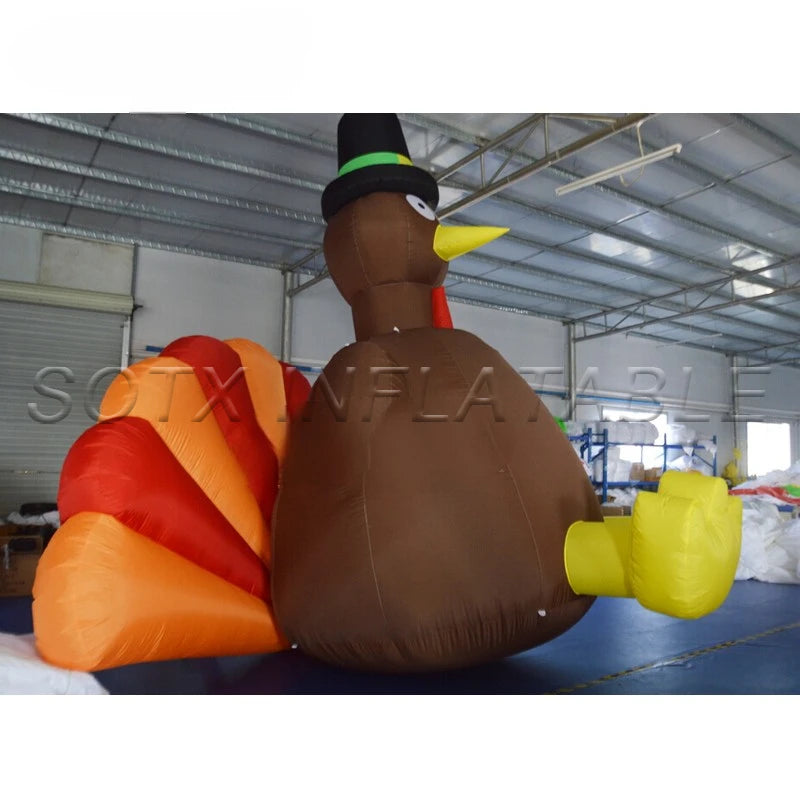 with Air Blower 4m Giant Inflatable Turkey Chicken Model Outdoor Cartoon Animal Inflatable Turkey Thanksgiving Decoration