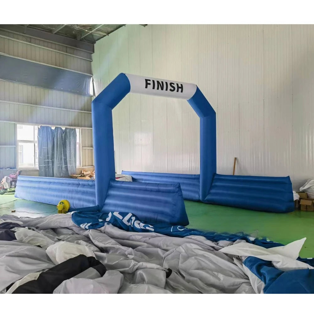 Inflatable Arch Blue Free Standing Inflatable Start Finish Line Arch With Blower Outdoor Archway For Sports Racing Advertising