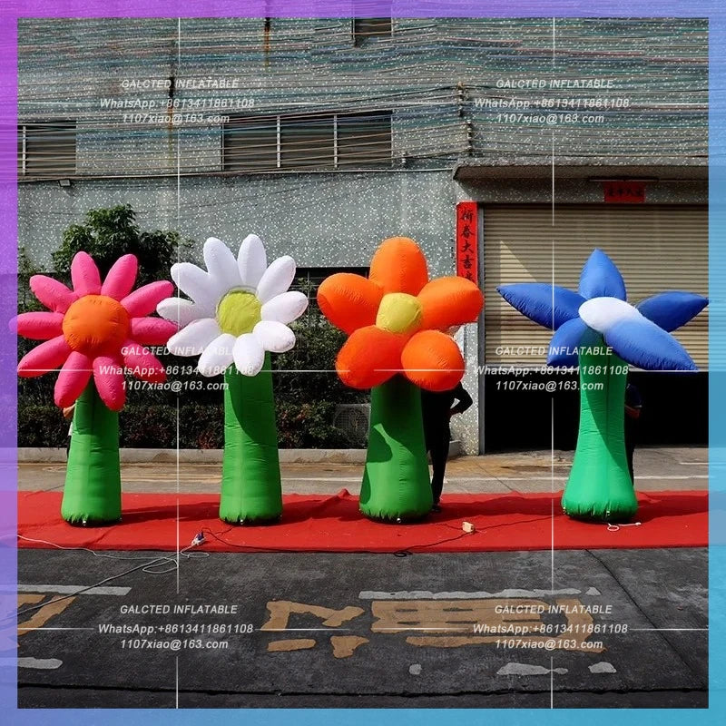 Inflatable Flower Model Balloon Commercial Inflatable 2.5 Meters Tall With LED Lighting For Party Games Decoration-Toys
