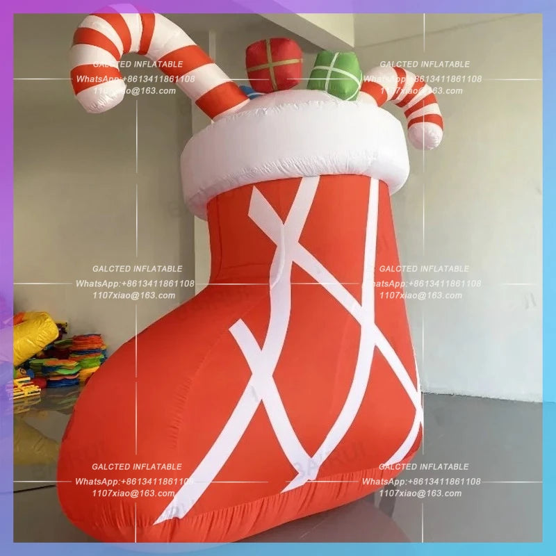christmas lucky gist Giant inflatables sock shose for new year decoration