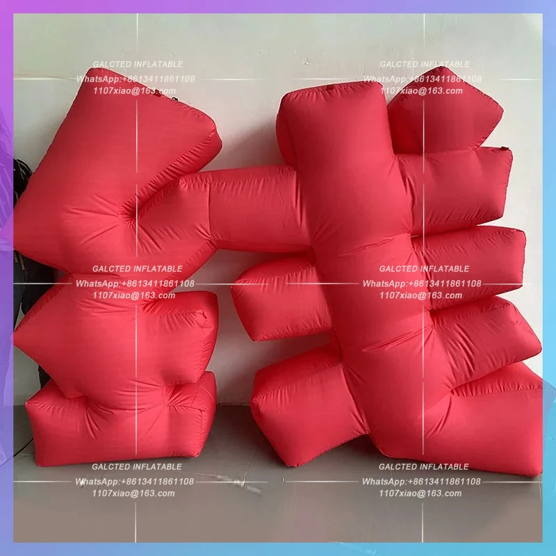 Chinese characters air model Inflatable cartoon simulation of outdoor exhibition will promote logo custom model drainage