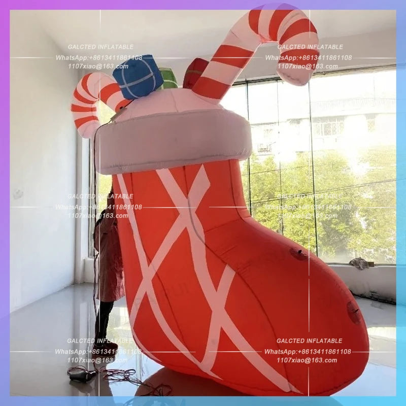 christmas lucky gist Giant inflatables sock shose for new year decoration