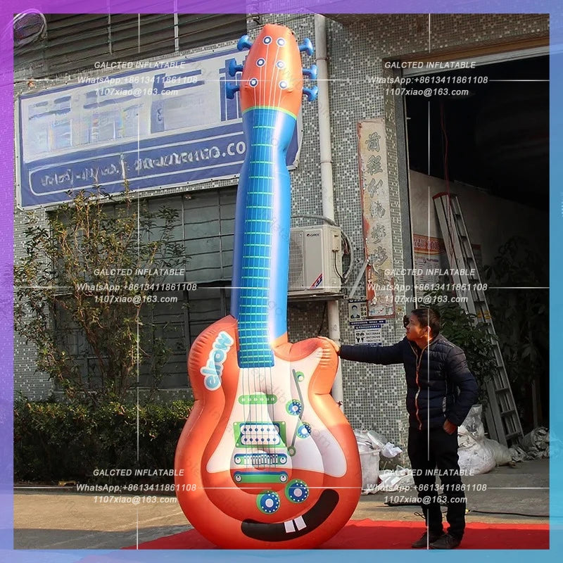 inflatable guitar digital printed giant Inflatable Toy 3.5 meters inflatable guitar for decoration toy