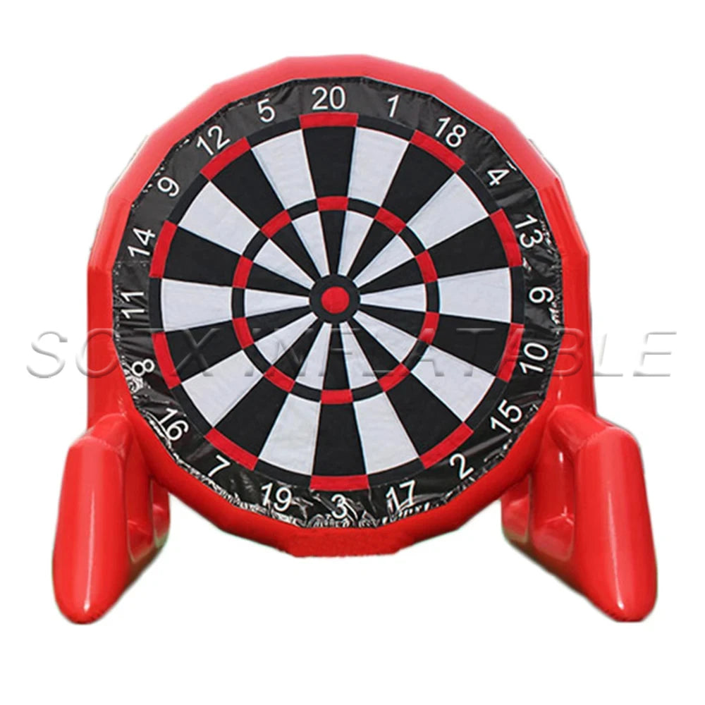 Outdoors Play Giant Commercial Occluded Inflatable Soccer dart Air Pump Football Darts Game With Sticky Balls For Backyard