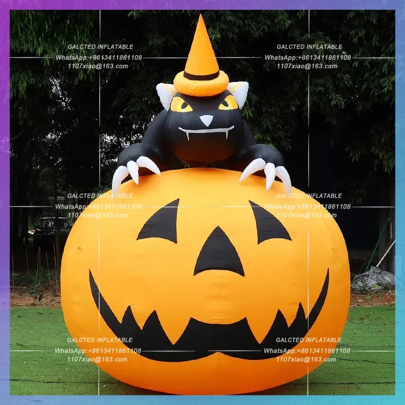 Halloween Party Horror Decoration Inflatable Toys Ghost Pumpkin Balloon With LED Lights For Props-Toys