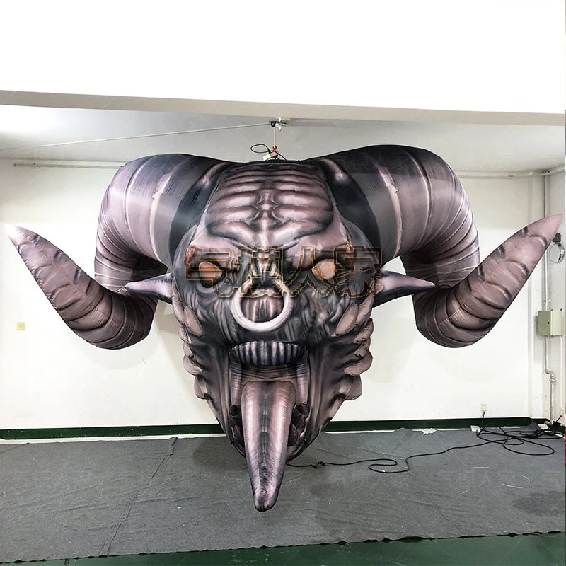 Inflatable Bull Head Robot - Perfect for Halloween, Bar Decorations, Nightclub Ambience, and Event Props