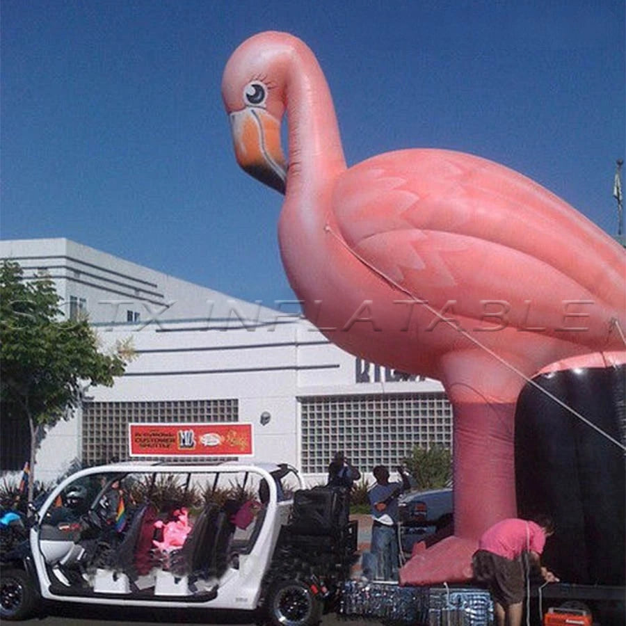 blower and logo for event 5m H Inflatable flamingo replica,Advertising animal Model with free air