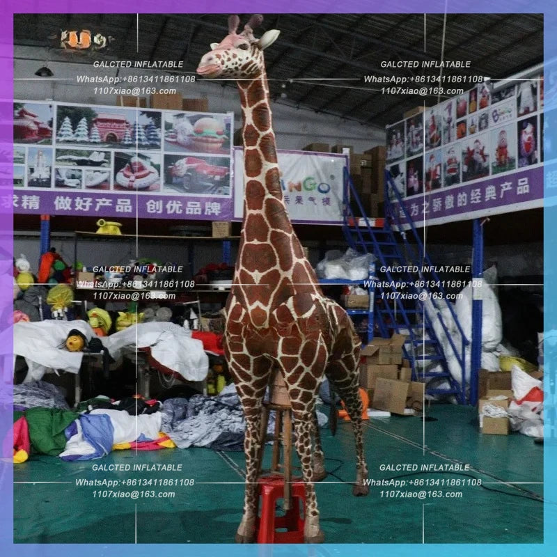 Zoo Advertising Decoration Giant Inflatable Giraffe For  5 Meters High Realistic Giraffes Animal Balloon