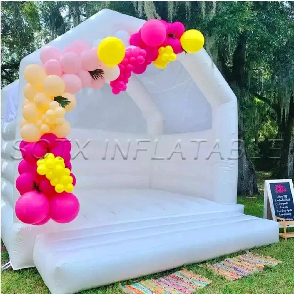 Inflatable Factory 13ft Adults All White Wedding Bounce House Inflatable White Bounce With Blower For Wedding Party From China