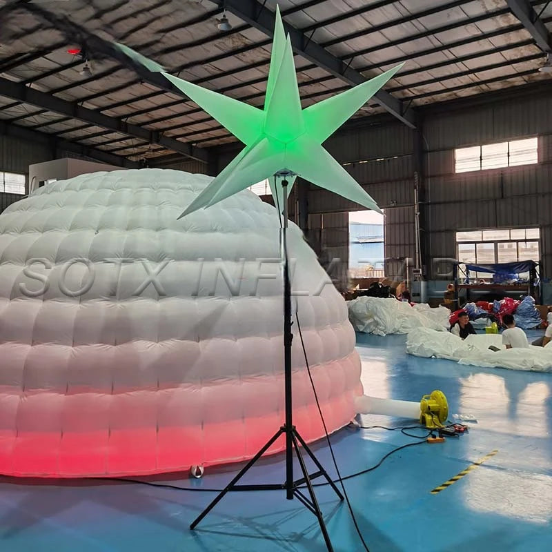 Wedding Party 1.5mDia. Inflatable Star Balloon with Stand Tripod Decoration, Lighting for Event Advertising,