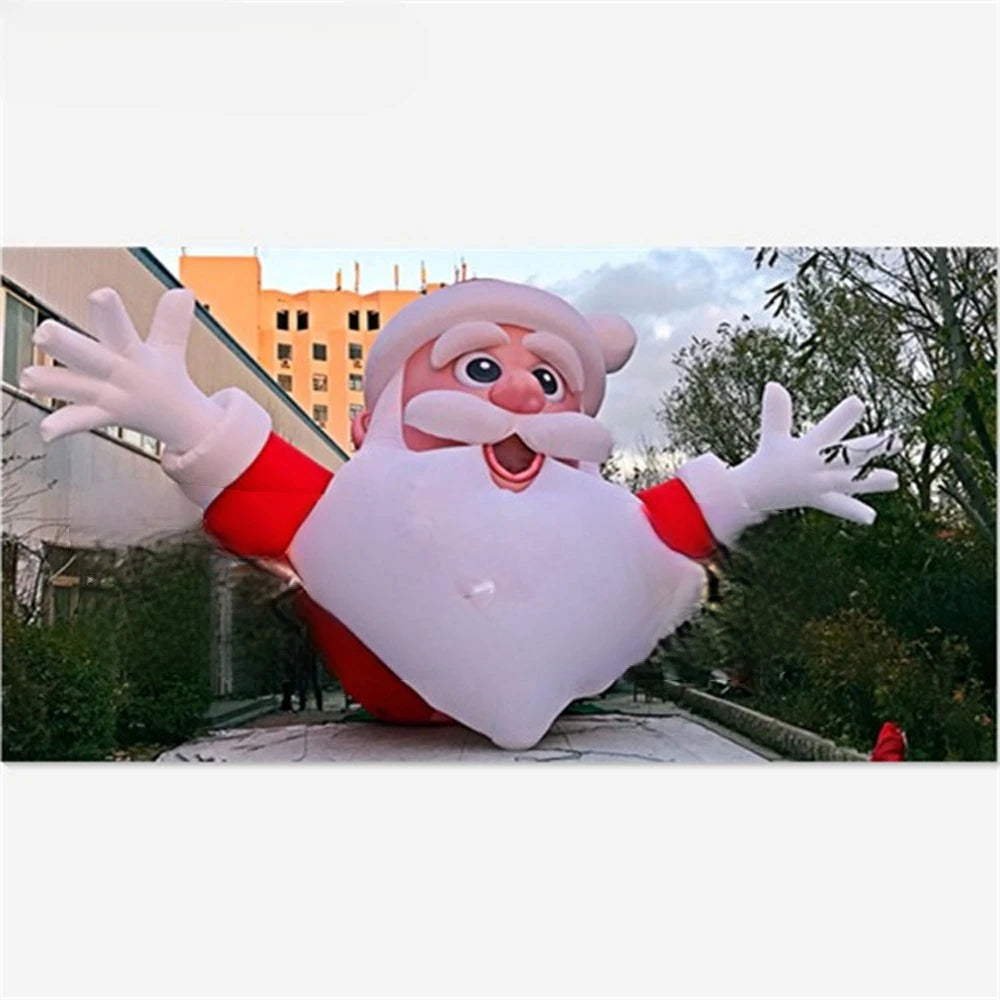 Claus inflatable 5 meters tall Santa ,event inflatable Santa Claus model,father christmas head balloon for roof decoration
