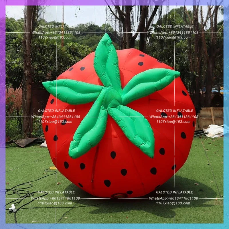 Inflatable Strawberry Fruit Model Customized 8.2Ft  Inflatable Cartoon Fruit For Outsoor Decorations