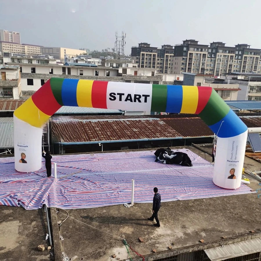 Advertising or Race Customization Inflatable Colorful Archway Giant 13m W Arch Air Gantry for