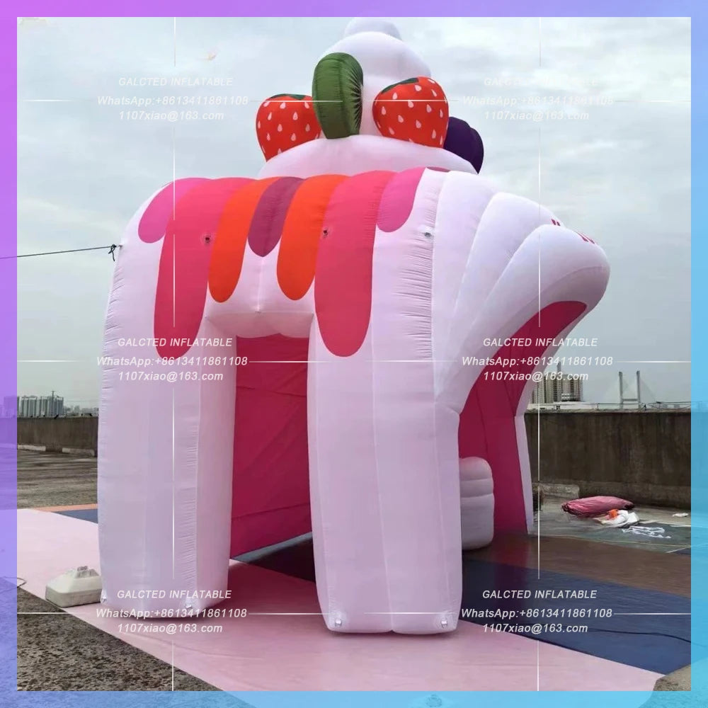 inflatable ice cream stand stall station Custom portable fast food and drink  inflatable concession tent in unique shape design